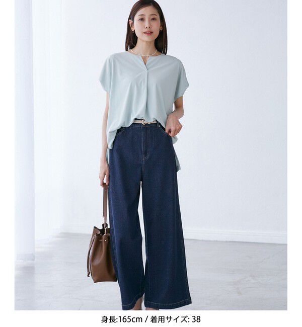 Rope&rsquo;Picnic「【ウエスト革命デニム】ウエストシェイプデニムワイドパンツ」|デニム|