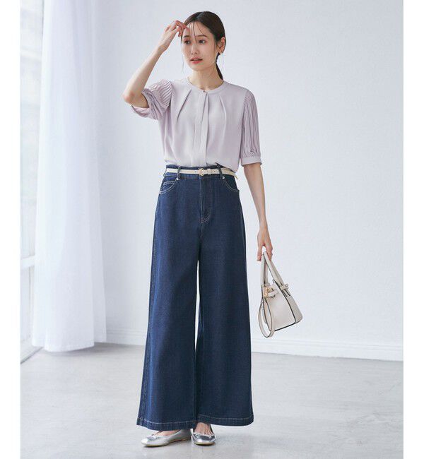 Rope&rsquo;Picnic「【ウエスト革命デニム】ウエストシェイプデニムワイドパンツ」|デニム|