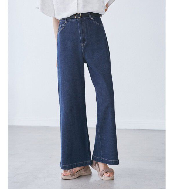 Rope&rsquo;Picnic「【ウエスト革命デニム】ウエストシェイプデニムワイドパンツ」|デニム|