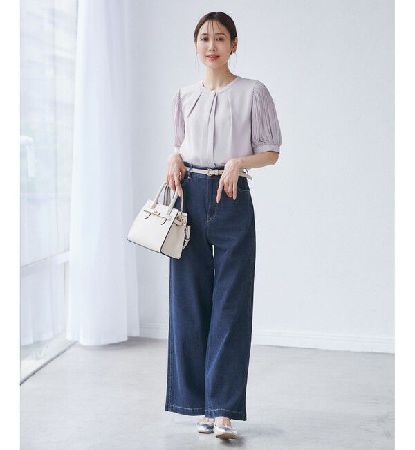 Rope&rsquo;Picnic「【ウエスト革命デニム】ウエストシェイプデニムワイドパンツ」|デニム|