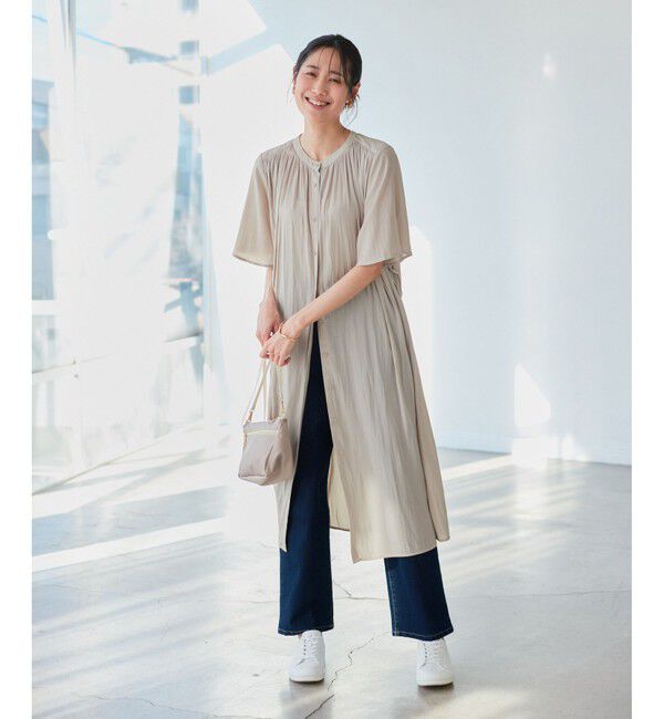 Rope&rsquo;Picnic「着丈選べる/接触冷感・UVカット/割繊ハーフスリーブワンピース」|ワンピース|