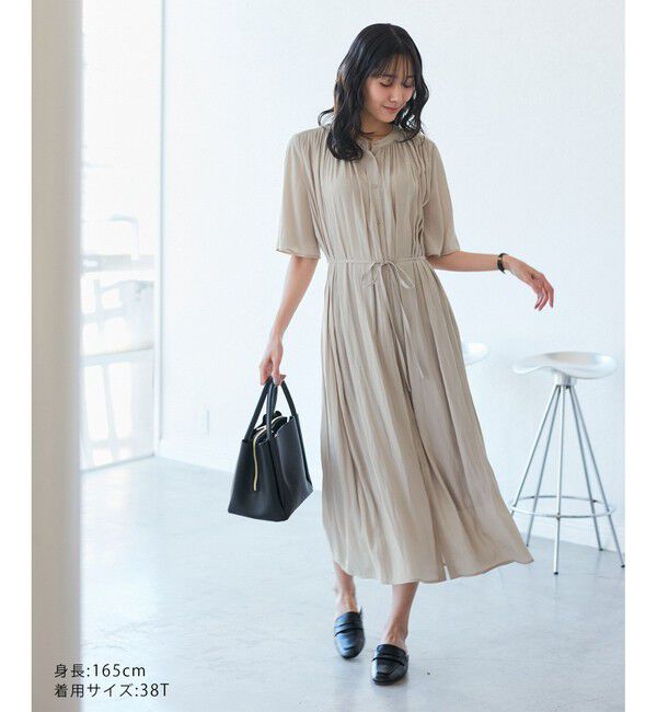 Rope&rsquo;Picnic「着丈選べる/接触冷感・UVカット/割繊ハーフスリーブワンピース」|ワンピース|