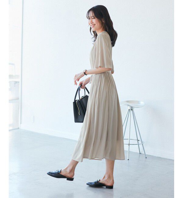 Rope&rsquo;Picnic「着丈選べる/接触冷感・UVカット/割繊ハーフスリーブワンピース」|ワンピース|