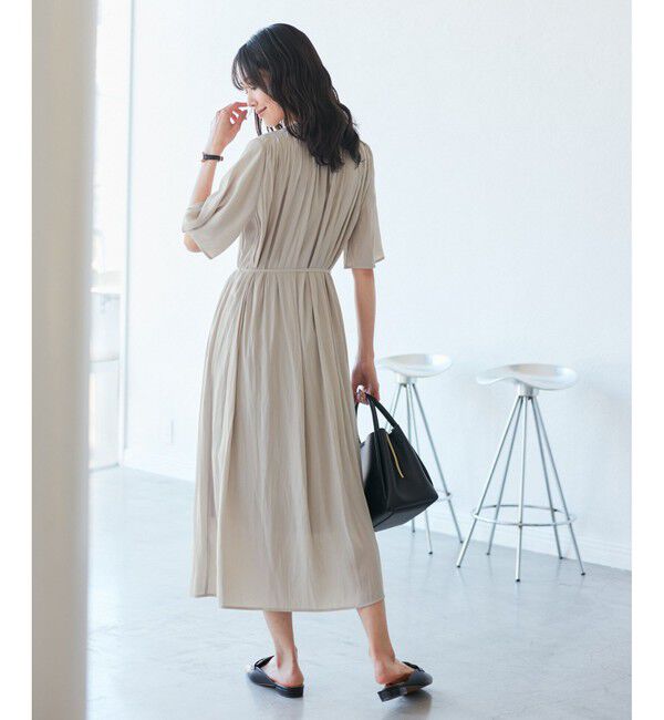 Rope&rsquo;Picnic「着丈選べる/接触冷感・UVカット/割繊ハーフスリーブワンピース」|ワンピース|