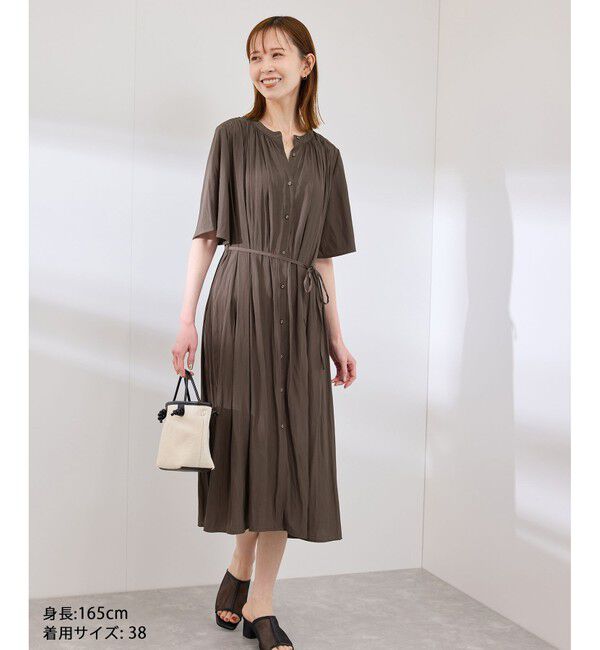 Rope&rsquo;Picnic「着丈選べる/接触冷感・UVカット/割繊ハーフスリーブワンピース」|ワンピース|