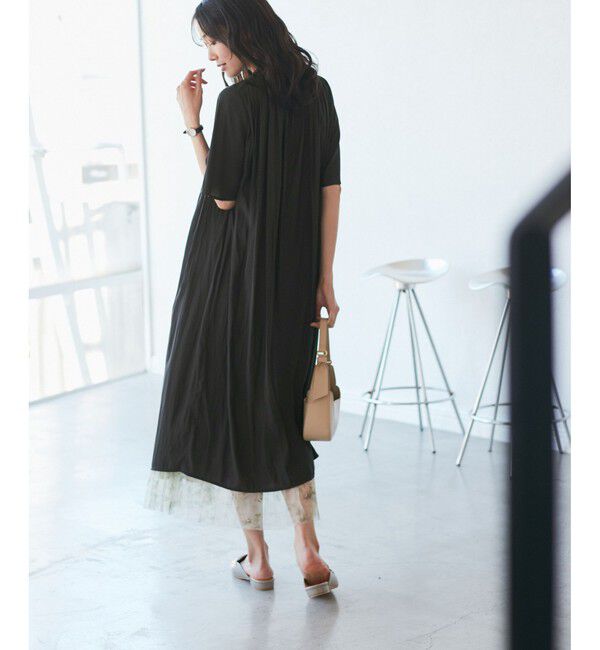 Rope&rsquo;Picnic「着丈選べる/接触冷感・UVカット/割繊ハーフスリーブワンピース」|ワンピース|