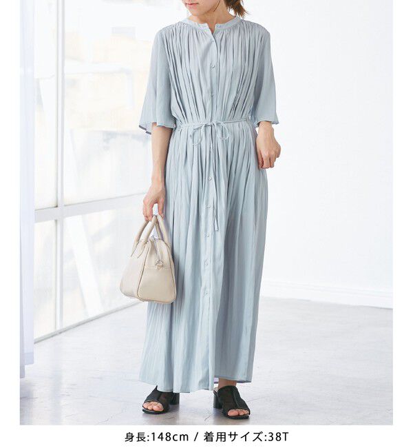 Rope&rsquo;Picnic「着丈選べる/接触冷感・UVカット/割繊ハーフスリーブワンピース」|ワンピース|