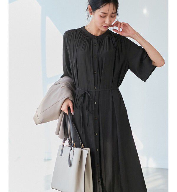 Rope&rsquo;Picnic「着丈選べる/接触冷感・UVカット/割繊ハーフスリーブワンピース」|ワンピース|