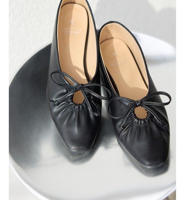 ROPE PICNIC PASSAGE「リボンギャザーミドルヒールパンプス」|パンプス|クロメイン