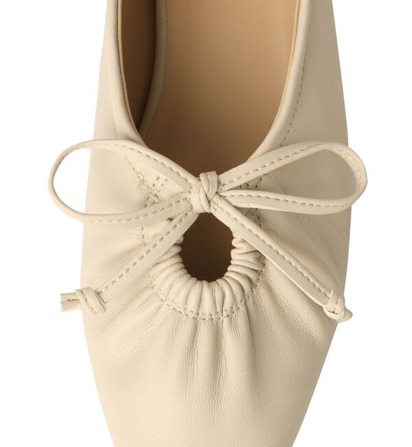 ROPE PICNIC PASSAGE「リボンギャザーミドルヒールパンプス」|パンプス|