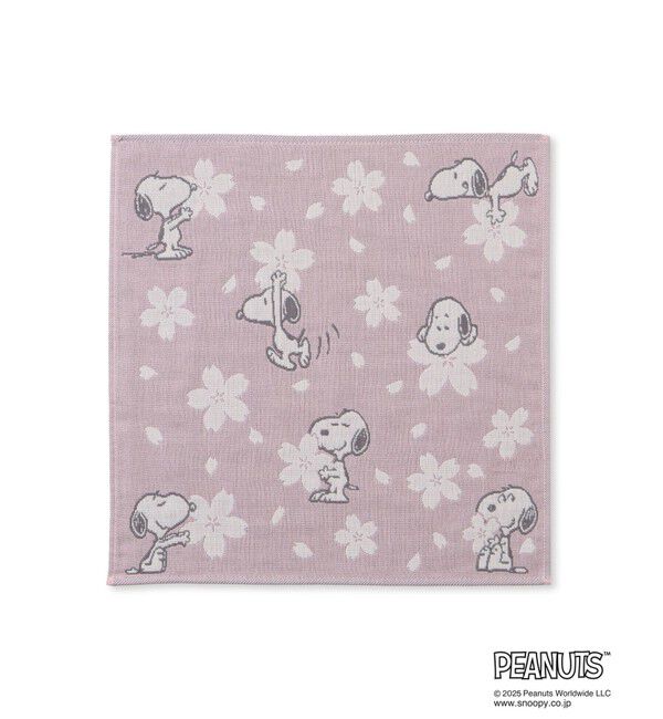 ROPE PICNIC PASSAGE「【SNOOPY/スヌーピー】さくら3重ガーゼハンカチ」|ハンカチ|