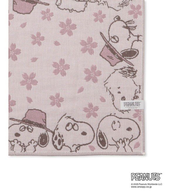 ROPE PICNIC PASSAGE「【SNOOPY/スヌーピー】さくら3重ガーゼハンカチ」|ハンカチ|