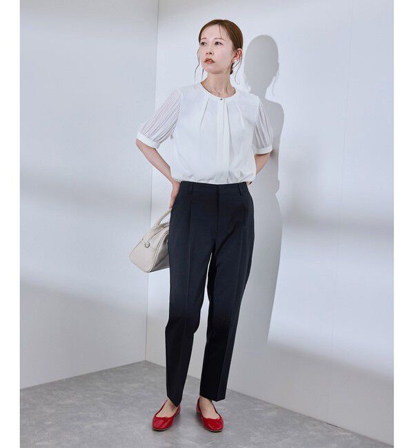 Rope&rsquo;Picnic「【UV対応】【リネンライク・シリーズ】テーパードパンツ/通勤・セットアップ対応」|チノ|