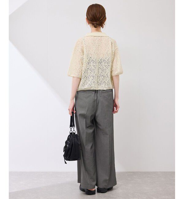 Rope&rsquo;Picnic「テンセルシャンブレータックワイドスラックス/通勤対応」|チノ|