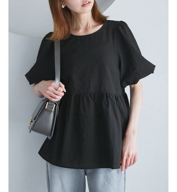 Rope&rsquo;Picnic「バルーンペプラムブラウス」|シャツ・ブラウス|ブラック(01)