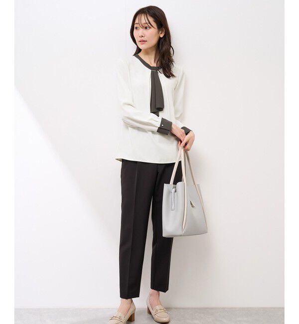 Rope&rsquo;Picnic「【WEB限定カラー・サイズ】メタルパーツフロントフリルタイブラウス/通勤対応」|シャツ・ブラウス|