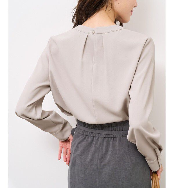 Rope&rsquo;Picnic「【WEB限定カラー・サイズ】メタルパーツフロントフリルタイブラウス/通勤対応」|シャツ・ブラウス|