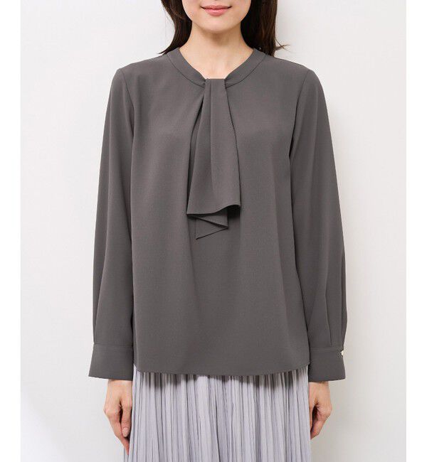 Rope&rsquo;Picnic「【WEB限定カラー・サイズ】メタルパーツフロントフリルタイブラウス/通勤対応」|シャツ・ブラウス|