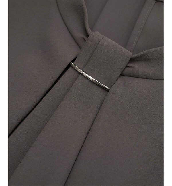 Rope&rsquo;Picnic「【WEB限定カラー・サイズ】メタルパーツフロントフリルタイブラウス/通勤対応」|シャツ・ブラウス|