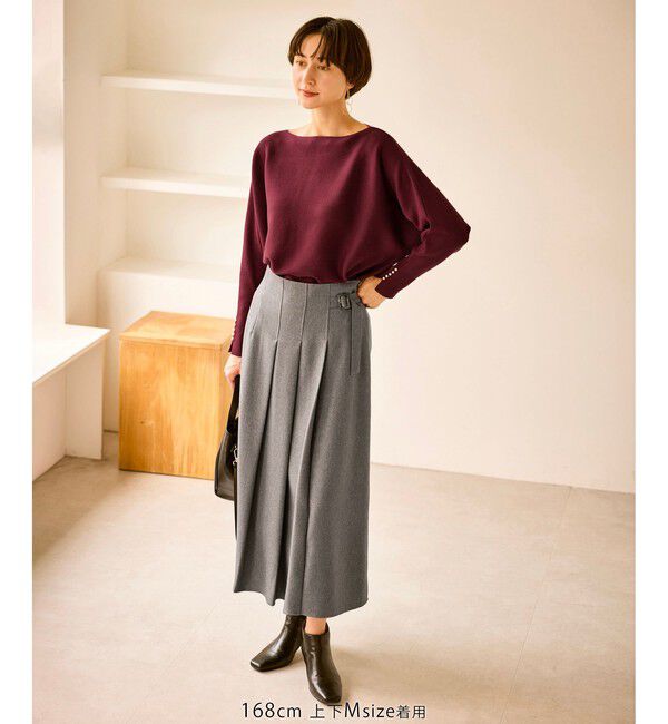 Rope&rsquo;Picnic「レディハンサムシリーズ ウールライクタックキルトスカート/セットアップ対応」|スカート|