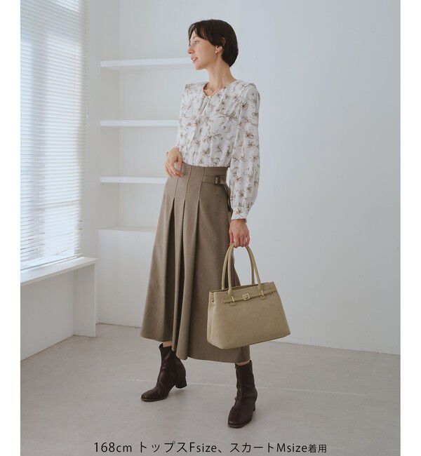 Rope&rsquo;Picnic「レディハンサムシリーズ ウールライクタックキルトスカート/セットアップ対応」|スカート|