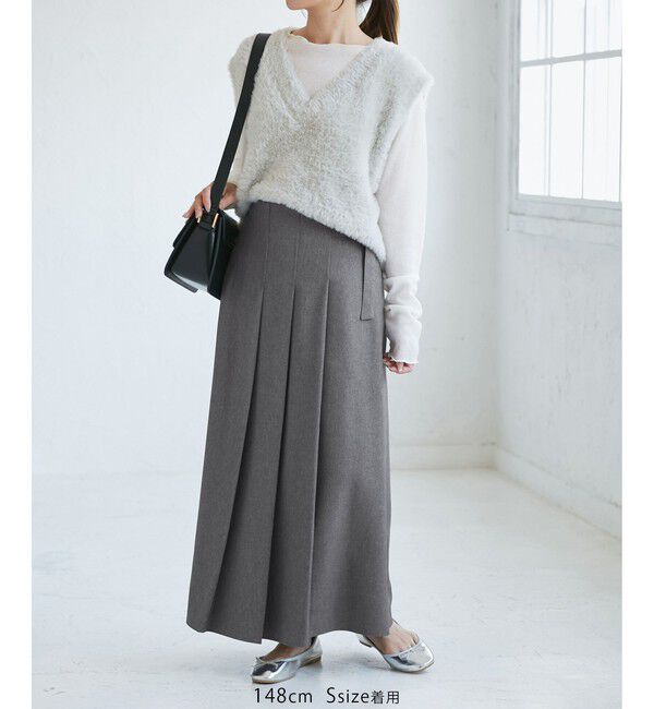 Rope&rsquo;Picnic「レディハンサムシリーズ ウールライクタックキルトスカート/セットアップ対応」|スカート|