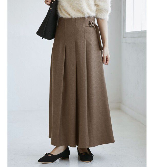 Rope&rsquo;Picnic「レディハンサムシリーズ ウールライクタックキルトスカート/セットアップ対応」|スカート|