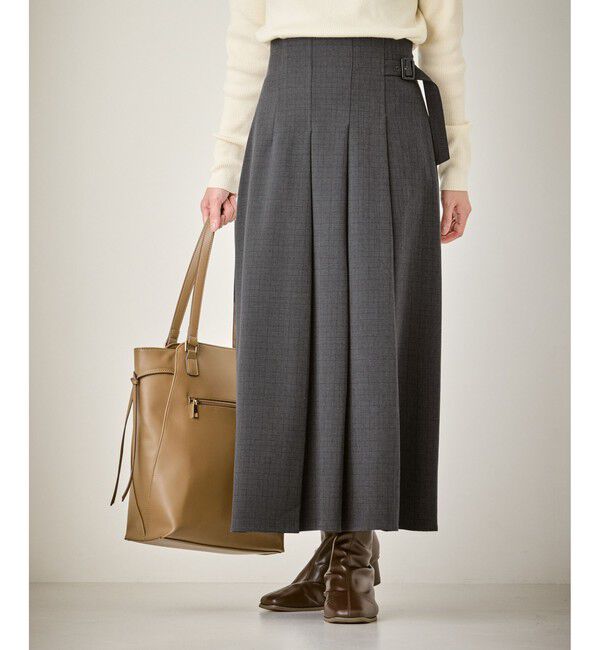 Rope&rsquo;Picnic「レディハンサムシリーズ ウールライクタックキルトスカート/セットアップ対応」|スカート|