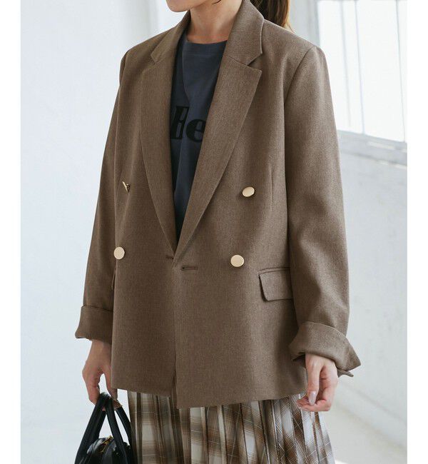 Rope&rsquo;Picnic「【低身長・小柄さんサイズ】レディハンサムシリーズ ウールライク金ボタンジャケット(半裏地)」|テーラードジャケット|