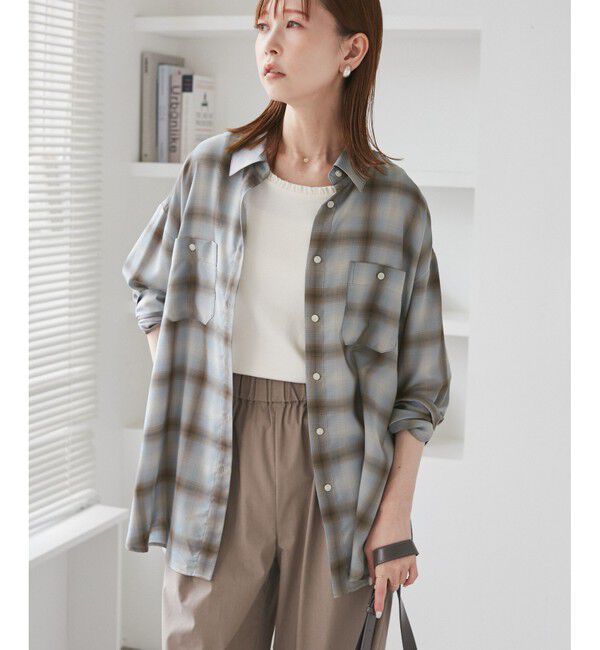 Rope&rsquo;Picnic「オンブレチェックシャツ/UVケア」|シャツ・ブラウス|