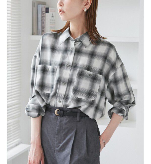 Rope&rsquo;Picnic「オンブレチェックシャツ/UVケア」|シャツ・ブラウス|オフホワイト(15)