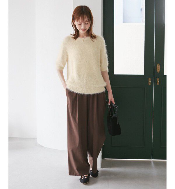 Rope&rsquo;Picnic「シャギーニットハーフスリーブプルオーバー」|ニット・セーター|