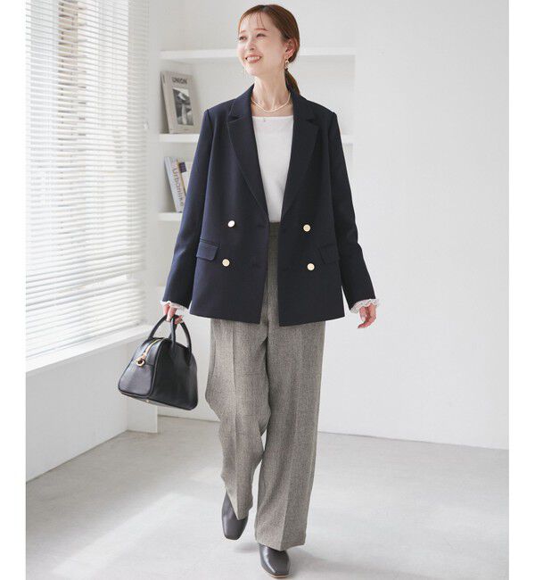 Rope&rsquo;Picnic「ベイカーワイドパンツ/通勤対応」|チノ|