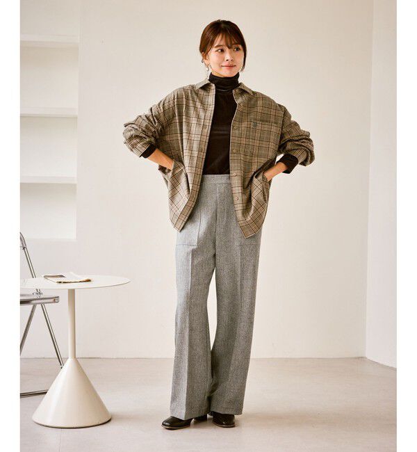 Rope&rsquo;Picnic「ベイカーワイドパンツ/通勤対応」|チノ|