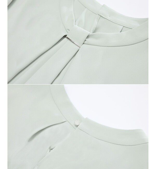 Rope&rsquo;Picnic「メタルパーツフロントフリルタイブラウス/通勤対応」|シャツ・ブラウス|