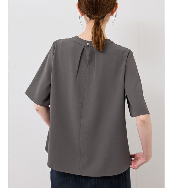 Rope&rsquo;Picnic「メタルパーツフロントフリルタイブラウス/通勤対応」|シャツ・ブラウス|