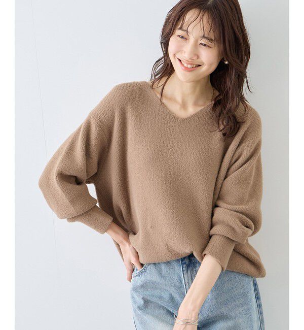 Rope&rsquo;Picnic「【新色追加】スフレニットシリーズ Vネックニットプルオーバー/イージーケア・リンクコーデ」|ニット・セーター|