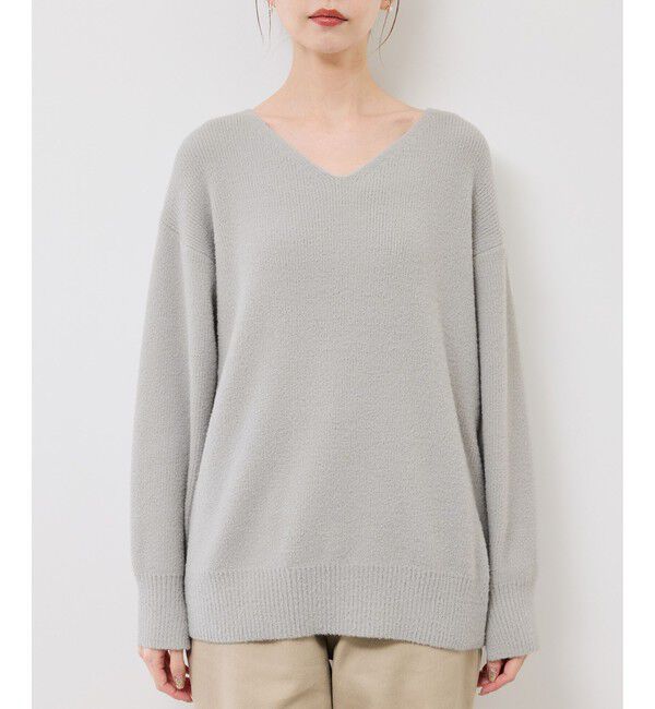 Rope&rsquo;Picnic「【新色追加】スフレニットシリーズ Vネックニットプルオーバー/イージーケア・リンクコーデ」|ニット・セーター|
