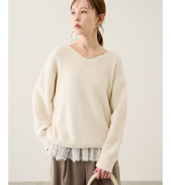 Rope&rsquo;Picnic「【新色追加】スフレニットシリーズ Vネックニットプルオーバー/イージーケア・リンクコーデ」|ニット・セーター|キナリ(16)