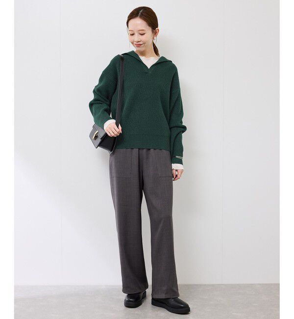 Rope&rsquo;Picnic「スキッパーポロニットプルオーバー/イージーケア」|ニット・セーター|