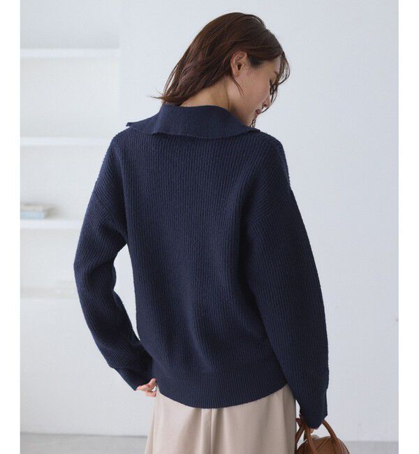 Rope&rsquo;Picnic「スキッパーポロニットプルオーバー/イージーケア」|ニット・セーター|