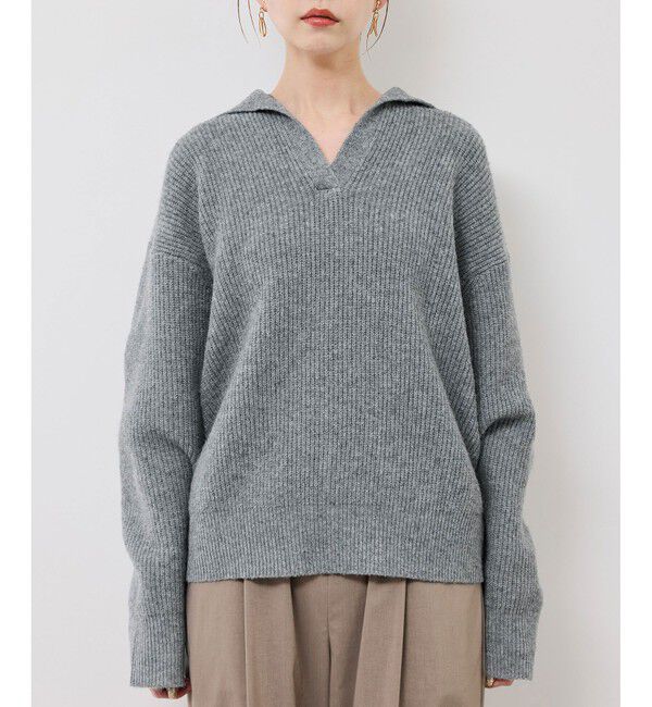 Rope&rsquo;Picnic「スキッパーポロニットプルオーバー/イージーケア」|ニット・セーター|