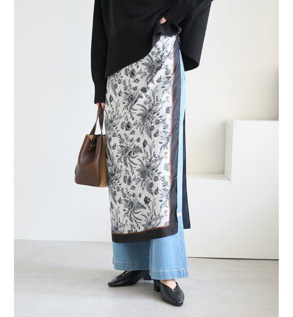 ROPE PICNIC PASSAGE「90&times;90 アソートビンテージライクパターンスカーフ」|バンダナ・スカーフ|ブラック系(02)