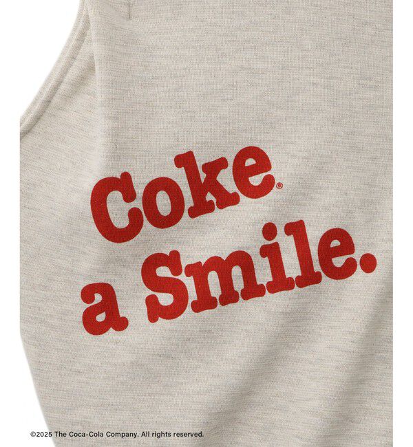 Rope&rsquo;Picnic「【Coca-Cola】【汗染み加工・セットアップ対応】ラメ入りミニ裏毛フレンチスリーブTシャツ」|Tシャツ・カットソー|