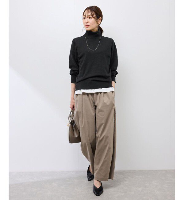 Rope&rsquo;Picnic「アンチピリング天竺タートルネックニットプルオーバー/イージーケア」|ニット・セーター|