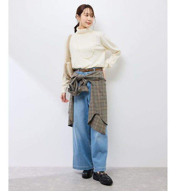 Rope&rsquo;Picnic「アンチピリング天竺タートルネックニットプルオーバー/イージーケア」|ニット・セーター|