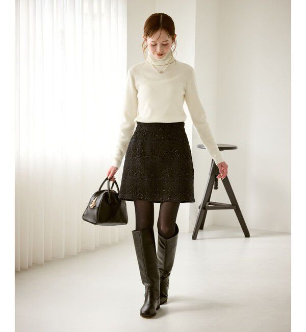 Rope&rsquo;Picnic「アンチピリングリブタートルニットプルオーバー/イージーケア」|ニット・セーター|