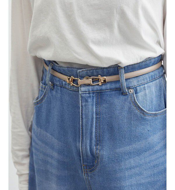 ROPE PICNIC PASSAGE「10mmスムースくるみビットバックルスライドベルト」|ベルト|ベージュ(27)