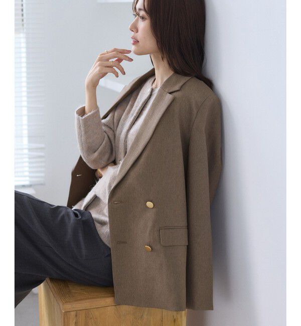 Rope&rsquo;Picnic「【WEB限定】レディハンサムシリーズ ウールライク金ボタンミドル丈ジャケット(総裏地)」|テーラードジャケット|