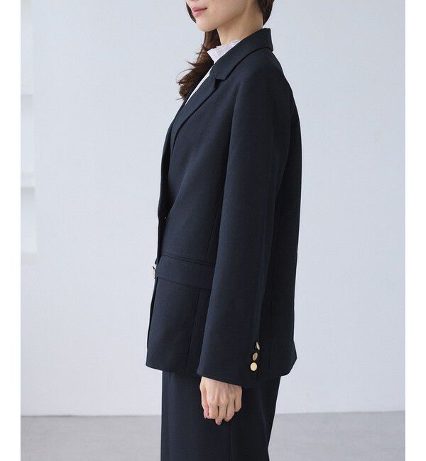 Rope&rsquo;Picnic「【WEB限定】レディハンサムシリーズ ウールライク金ボタンミドル丈ジャケット(総裏地)」|テーラードジャケット|